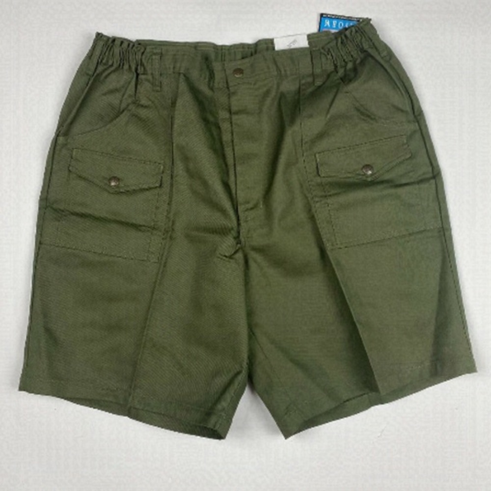 NEW Vintage Boy Scout of American Cargo Shorts Mens Size 40 Green Elastic Waist